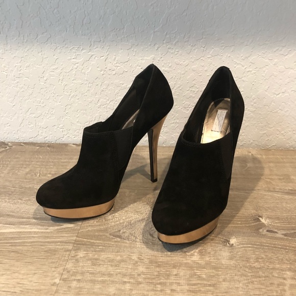 Rachel Roy suede black platform booties rose gold - Picture 5 of 8